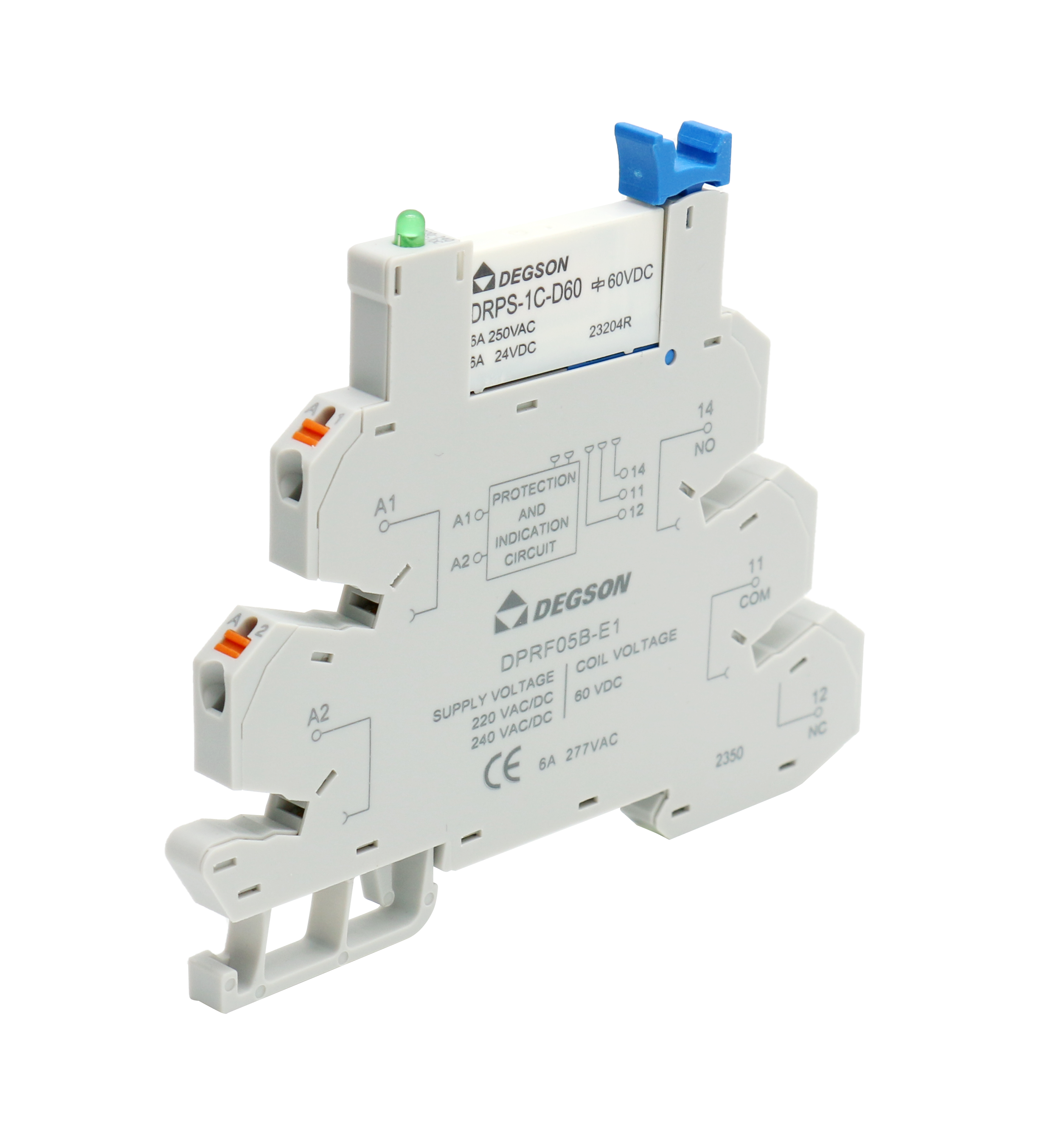 Фото DRPSP-1C-A220-06Z(H) Degson — Реле с колодкой DRPSP-1C-A220