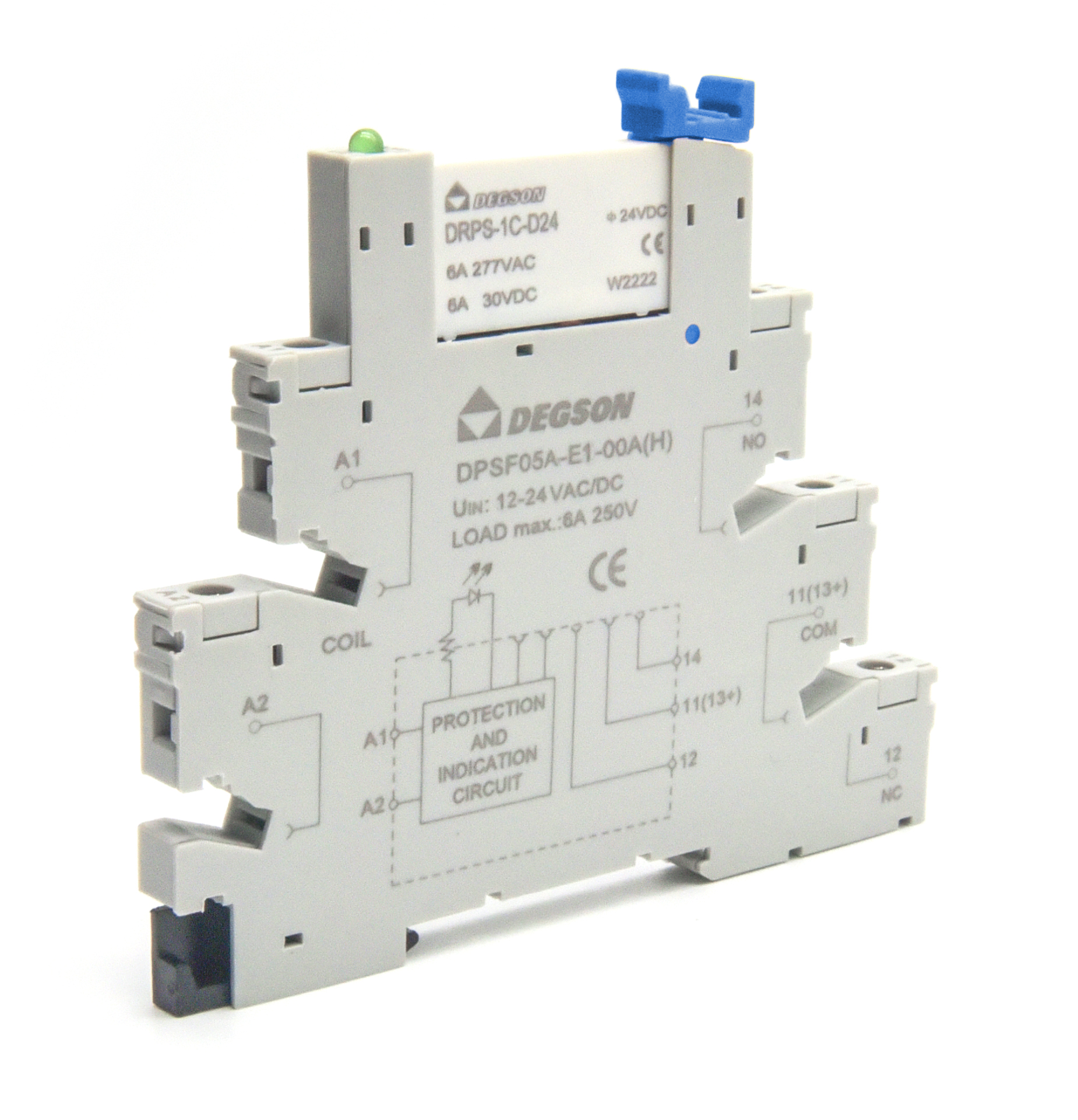 Фото DRPSS-1C-D24-06Z(H) Degson — Реле с колодкой DRPSS-1C-D24