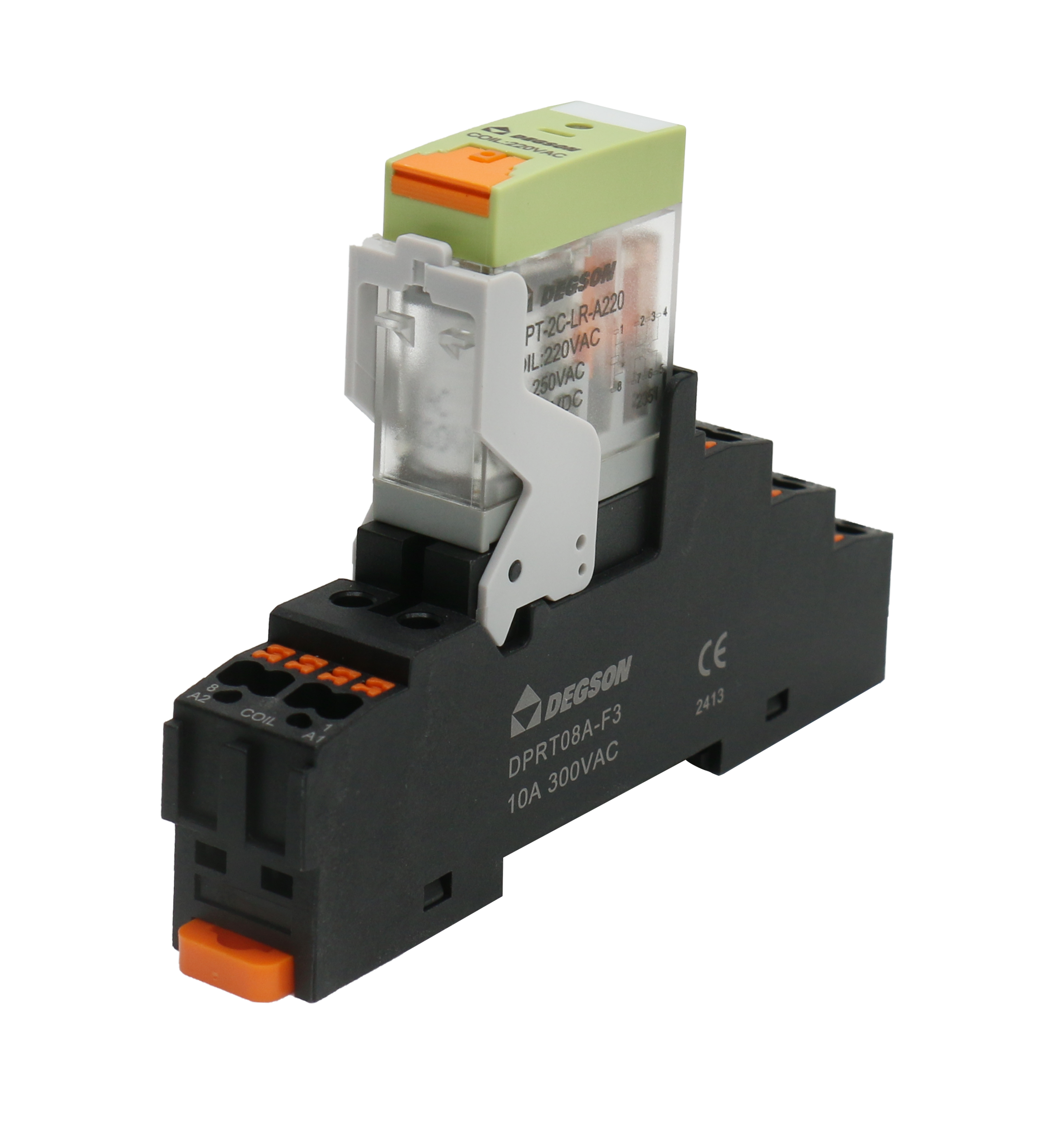 Фото DRPTP-2C-A220-02Z(H) Degson — Реле с колодкой DRPTP-2C-A220