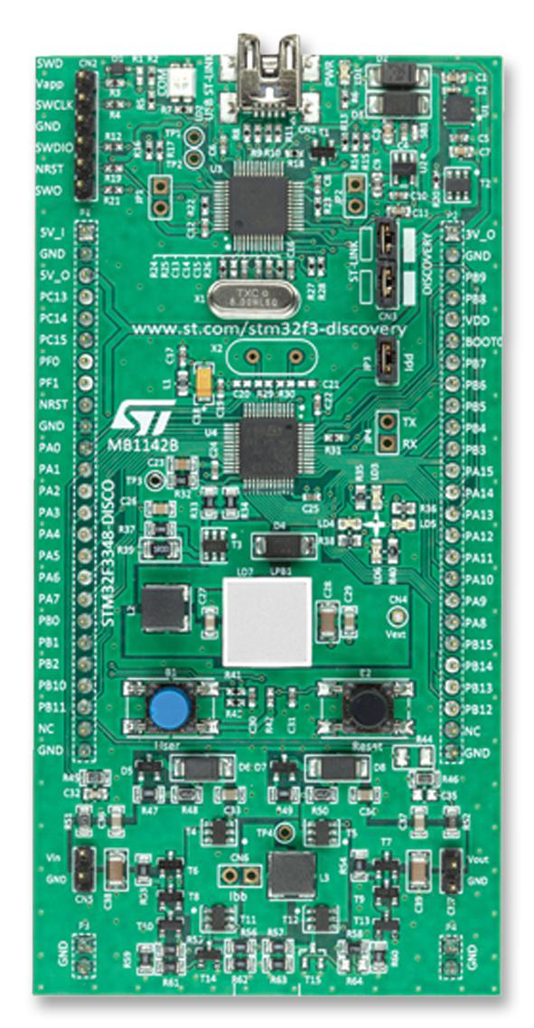Фото STM32F3348-DISCO ST Microelectronics — STM32F3348-DISCO — Оценочные и отладочные платы — ST Microelectronics