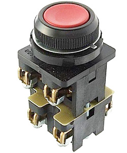 КЕ-012 У3 исп.4, красный, 1з+3р, цилиндр, IP40, 10А, 660В, выключатель кнопочный  (ЭТ)