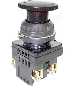 КЕ-131 У3 исп.5, черный, 1р, гриб с фиксацией, IP40, 10А, 660В, выключатель кнопочный  (ЭТ)