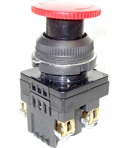 КЕ-141 У2 исп.4, красный, 1з, гриб с фиксацией, IP54, 10А, 660В, выключатель кнопочный  (ЭТ)
