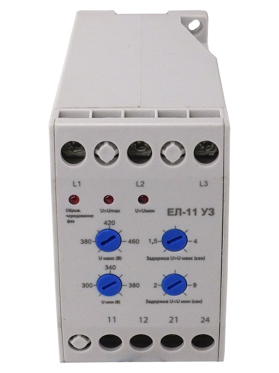 ЕЛ-11 У3, 400В, 3А, 1з+1р, IP20, реле контроля трехфазного напряжения  (ЭТ) 