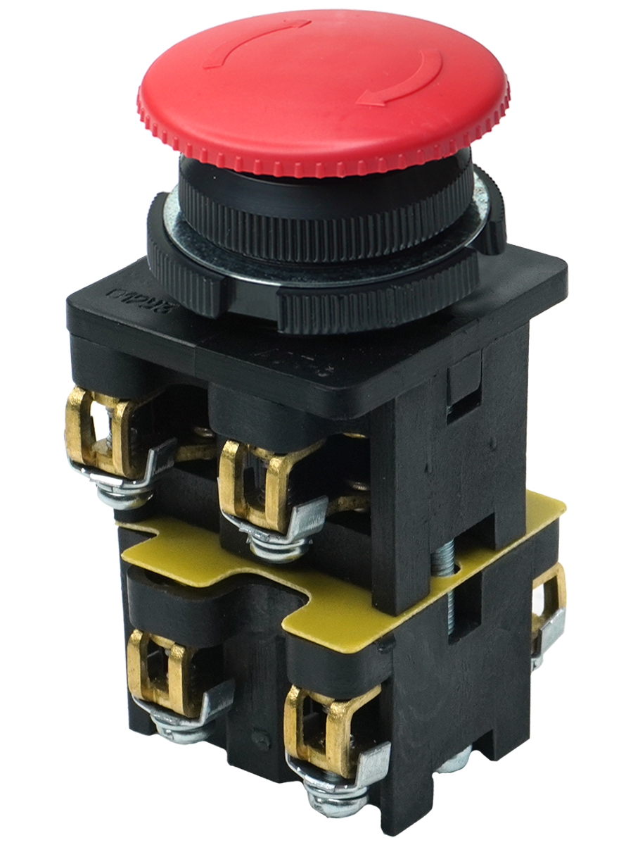 КЕ-022 У3 исп.3, красный, 2з+2р, гриб без фиксации, IP40, 10А, 660В, выключатель кнопочный  (ЭТ)