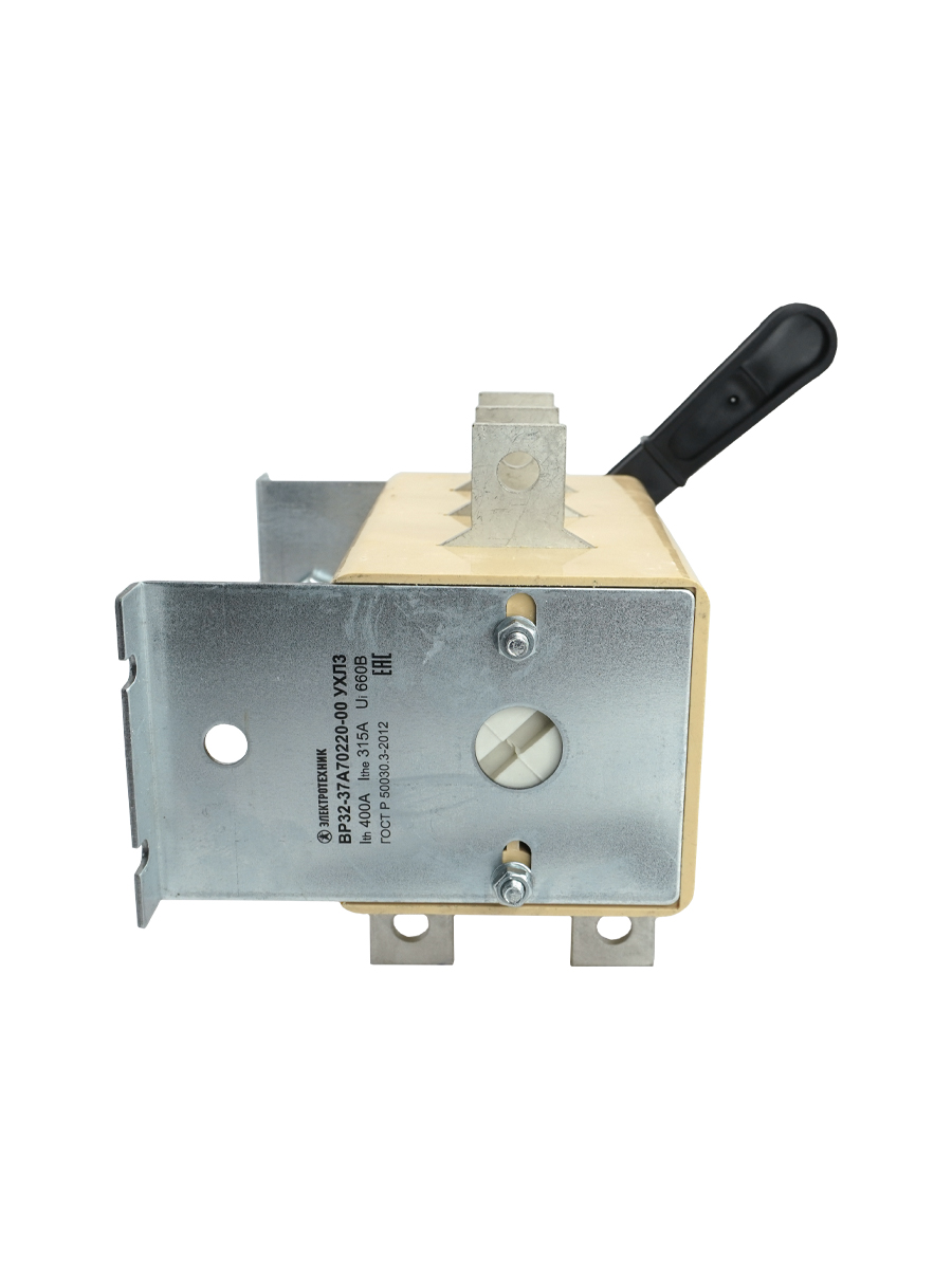 ВР32-37 А 70220-00 УХЛ3, 400А, несъёмная боковая рукоятка, 3-х полюсный на два направления, IP00, выключатель-разъединитель  (ЭТ)