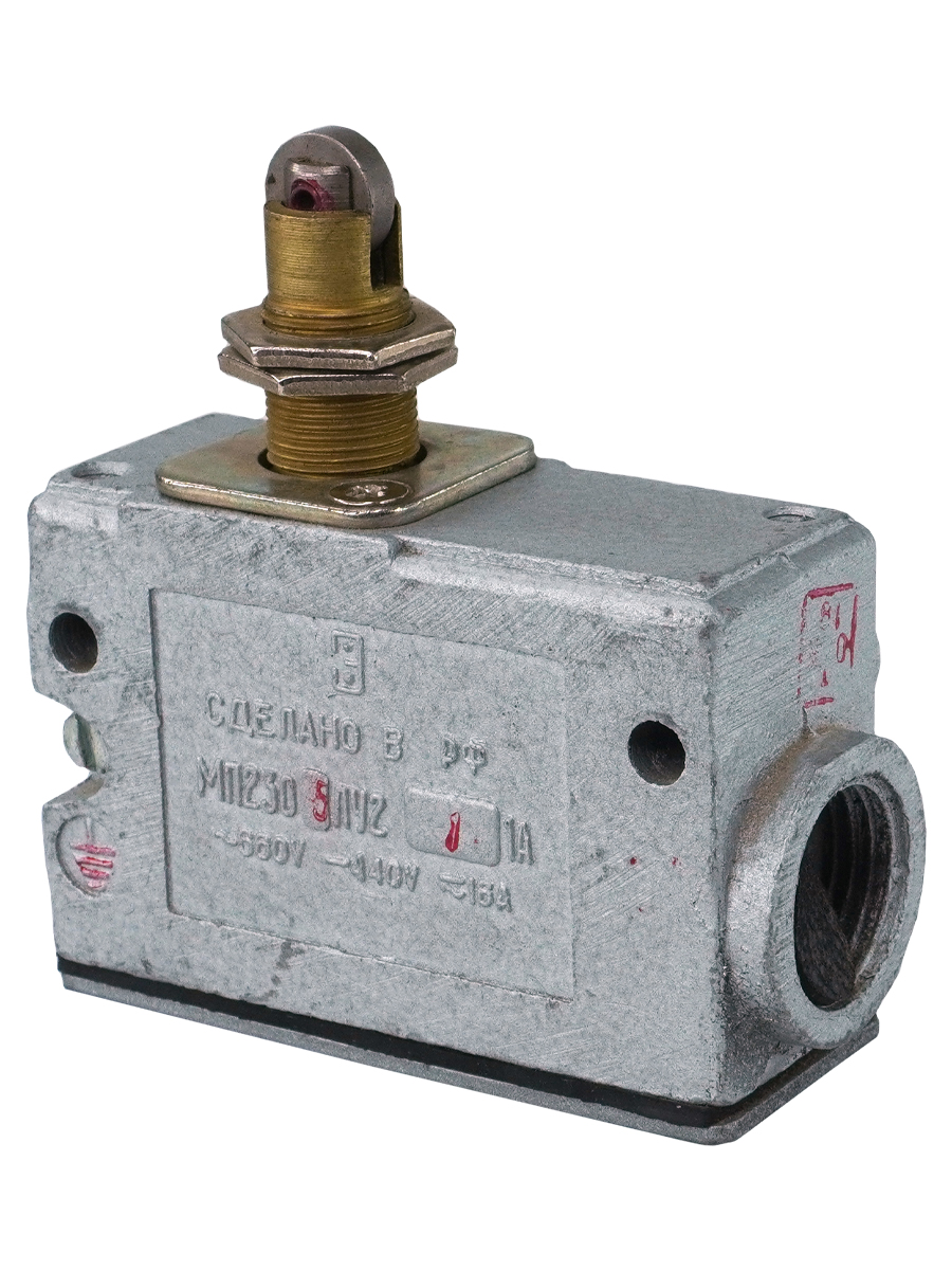 МП 2305 У2 исп.01, IP54, толкатель с продольным расположением ролика, комбинированный, винт, микровыключатель 