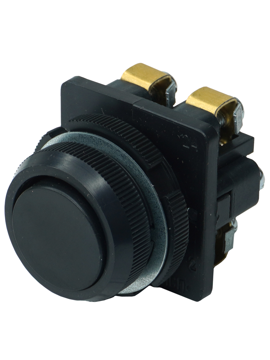КЕ-011 У3 исп.2, черный, 1з+1р, цилиндр, IP40, 10А, 660В, выключатель кнопочный  (ЭТ)