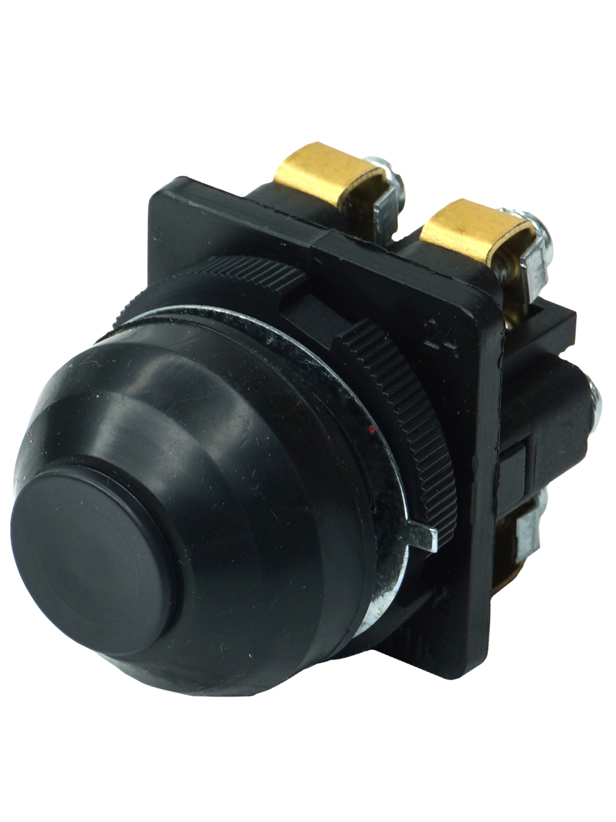 КЕ-081 У2 исп.2, черный, 1з+1р, цилиндр, IP54, 10А, 660В, выключатель кнопочный  (ЭТ)