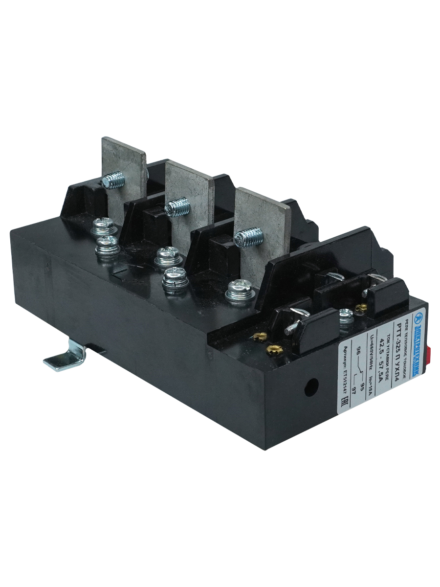 РТТ-325 П УХЛ4,  50А, 42,5 - 57,5А, 660В/50Гц, 1з+1р, ручной возврат, IP00, реле электротепловое токовое  (ЭТ)