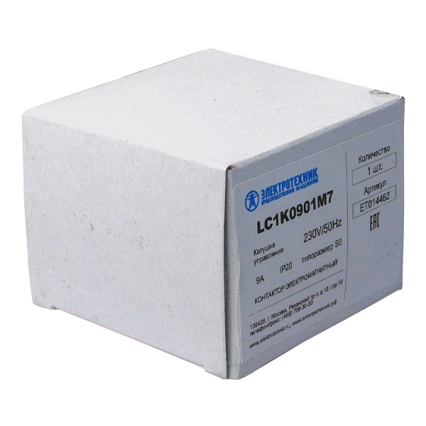 LC1K0901M7, 3P, 9А, 1НЗ, 220В/50/60Гц, винтовой зажим, контактор  электромагнитный  (ЭТ)