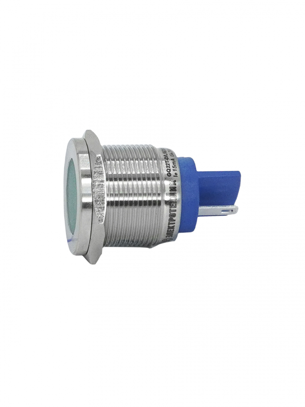 GQ22T-D/L/G/24V/S, зелёная, металл. корпус, светодиодная матрица d=22мм, 24В AC/DC, IP67, индикаторная лампа  (ЭТ)